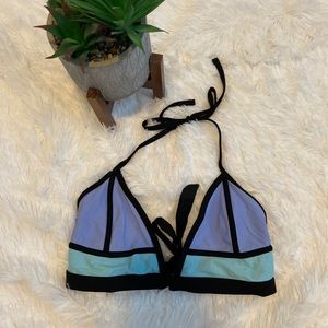 Blue and purple bikini top